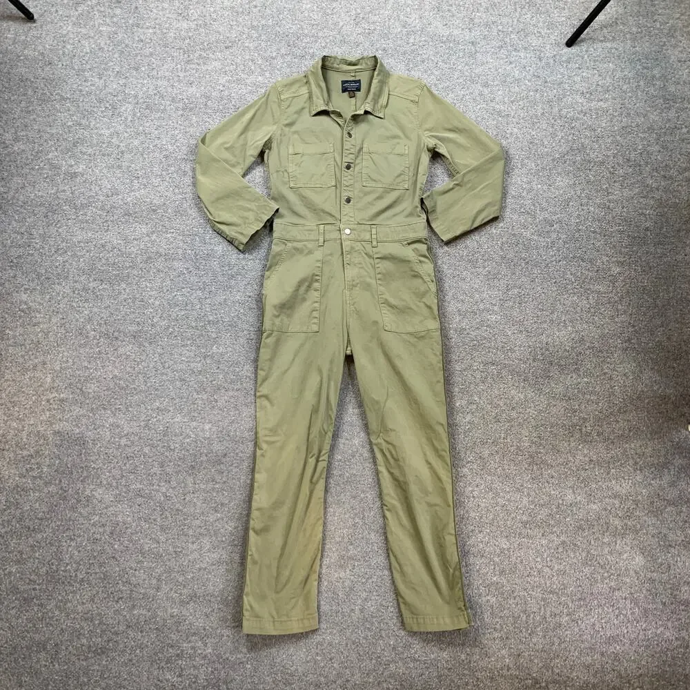 Lucky Brand Jumpsuit Women 27 Ivy Canvas Surplus One Piece Utility Collared